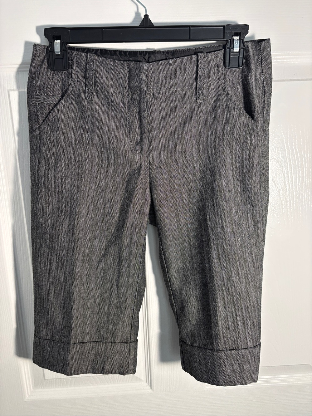 Y2K Size 0 Tracy Evans Herringbone Cuffed Bermuda Trouser Shorts